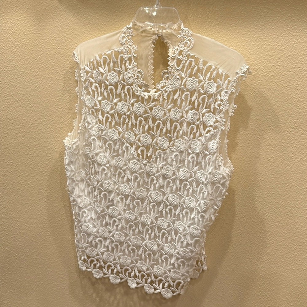 White Lace Tank Top Formal